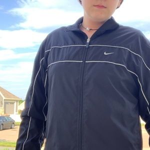 Vintage Black Nike Windbreaker w/ YKK Zipper.